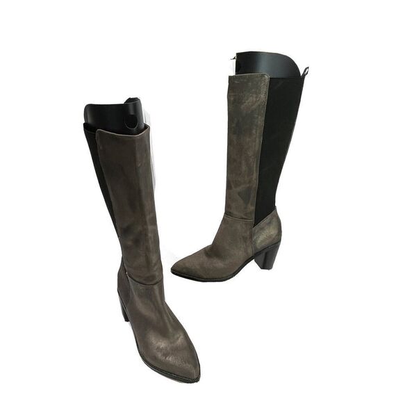 Corso Como Huey Dusted Metallic Leather Boot Size 8.5 US Gunmetal Dusted Chain - Picture 3 of 17